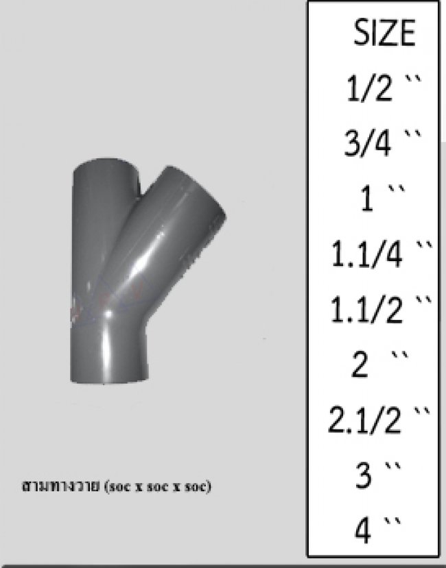 UPVC SCH.80 สามทางวาย รหัสสินค้า UPVC020 