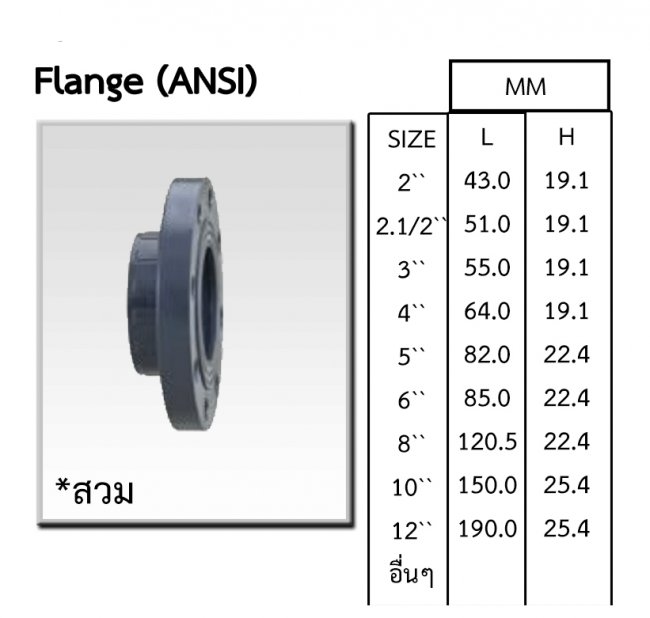 Flange หน้าแปลน CPVC รหัสสินค้า CPVC014