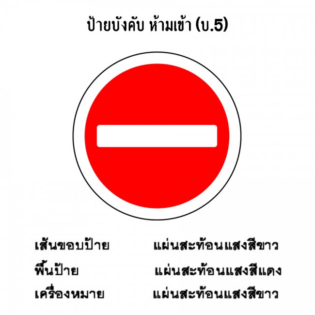 ป้ายบังคับ ห้ามเข้า บ-5