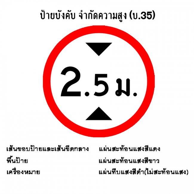 ป้ายบังคับ จำกัดความสูง บ-35