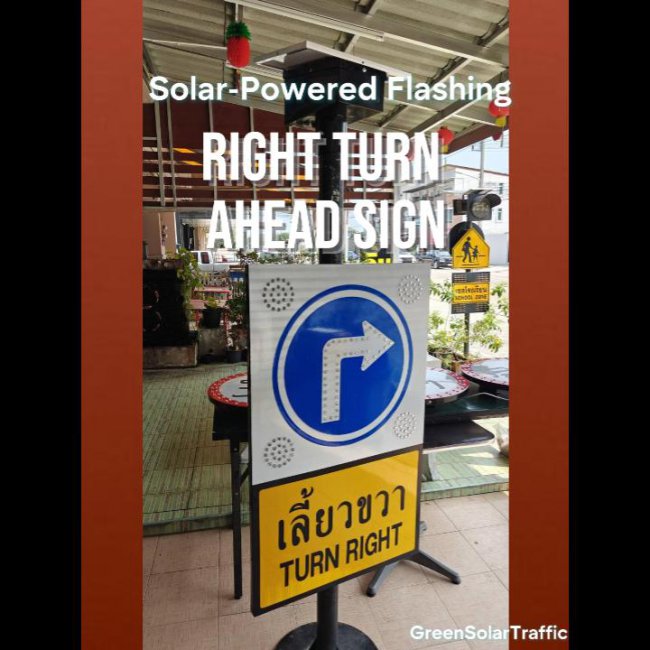 ป้ายไฟกระพริบให้เลี้ยวขวา โซล่าเซลล์